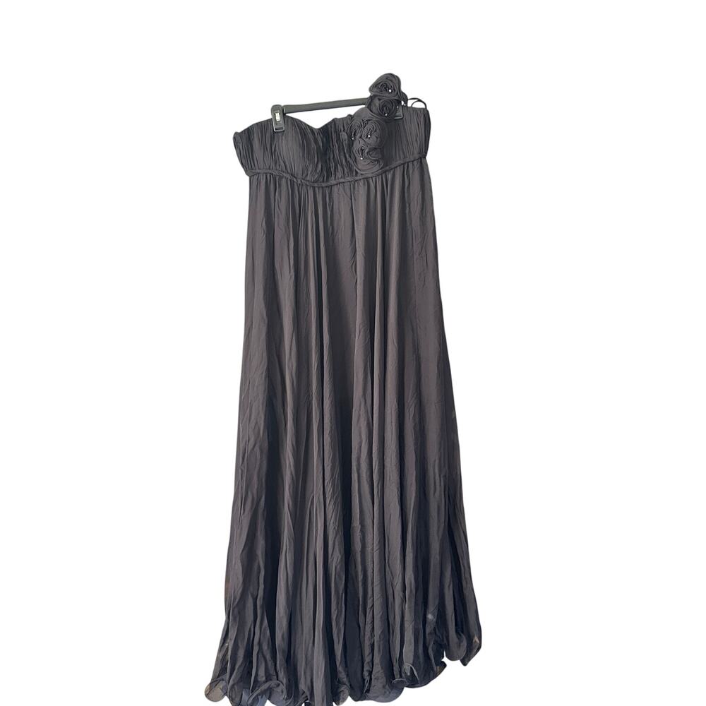 Jovani Silk Black Rosette One Shoulder Evening Gown Size 18 – Prom/Formal